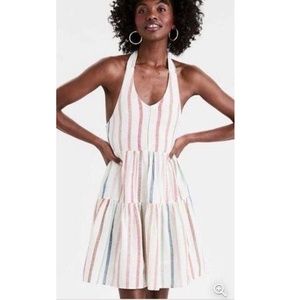American Eagle Striped Halter Dress